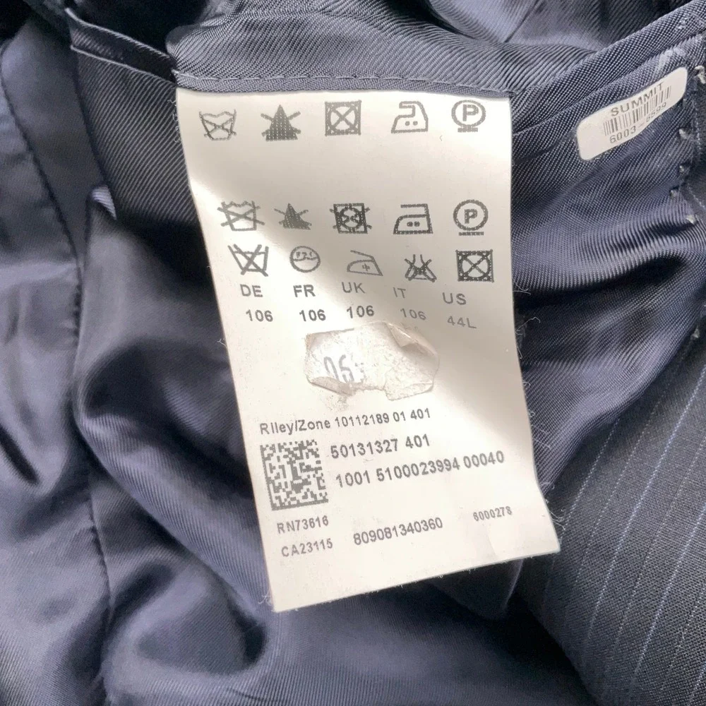 Hugo Boss Blazer Mens 44L Navy Blue Pinstripe Selection Ivy Leage Executive Wool